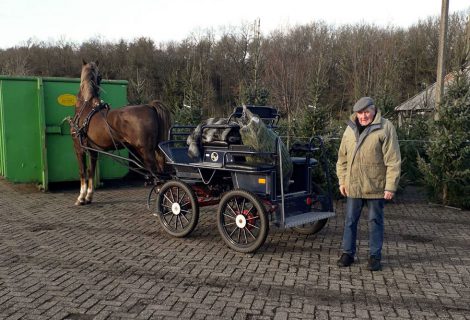 Met paard en koets naar Heino voor een kerstboom